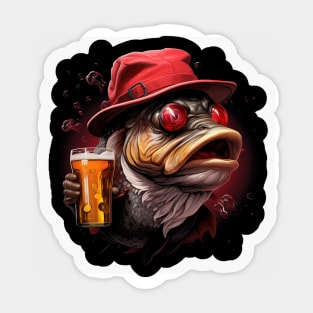 I love beer and fishing Sticker